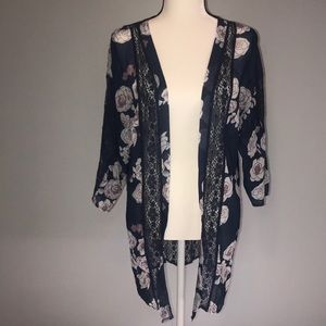 ✨Floral print open front cardigan